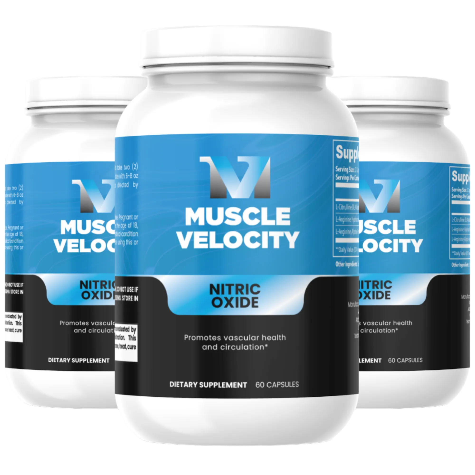 Muscle Velocity Nitric Oxide 3 bottles package — 90 day supply
